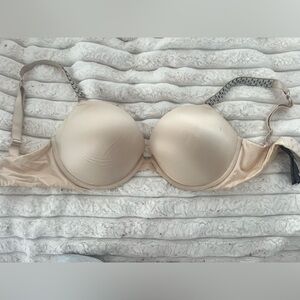 Victoria's Secret Beige Bra with Rhinestone Accents Very Sexy Push-up